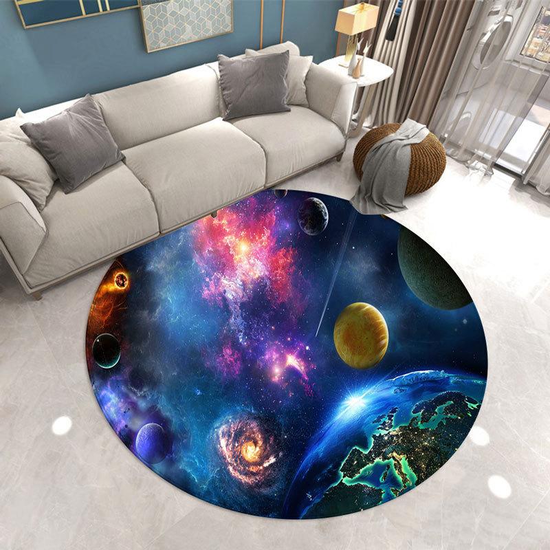 Star universe round carpet living room bedroom room stepping carpet romantic star soft carpet