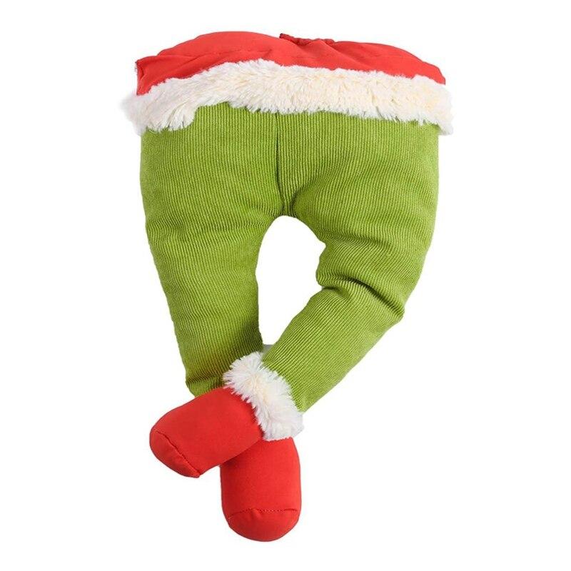 Christmas Tree Decoration Green Prosthetic Leg (with Safflower Garland)