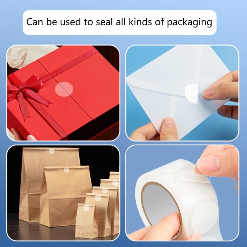 500 Buc. Autocolante Transparente Rotunde de Sigiliu Autocolant PVC Adeziv Etichete de Ambalaj pentru Sigilarea Plicurilor, Cărților, Ambalajelor Cutiei Poștale