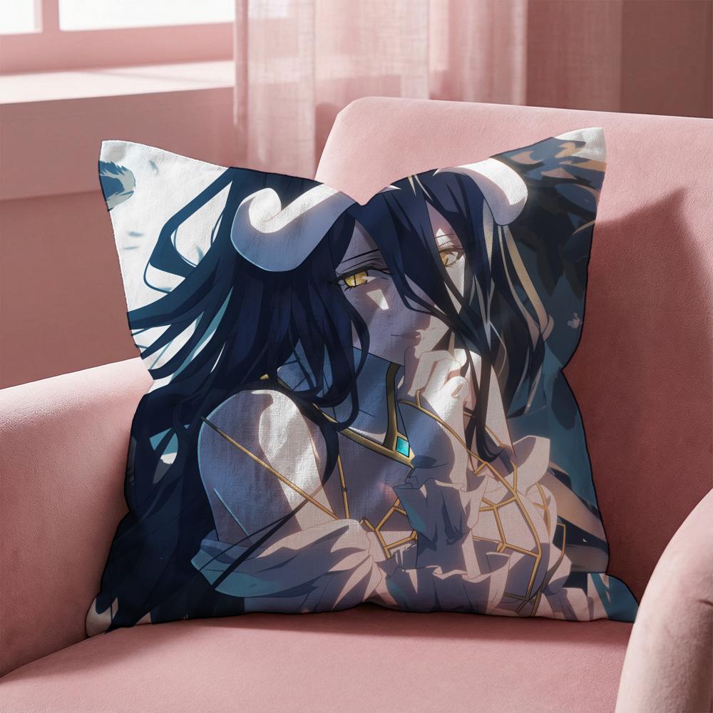 OVERLORD Albedo Anime Cushion Cover Multi-Scene Pillow Cover for Home & Car - Reversible, Soft & Durable for Daily Use