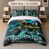 My Hero Academia 3Pcs Bedding Set, Personalized Custom Name Text, 1 Duvet Cover & 2 Pillowcases For Bedroom