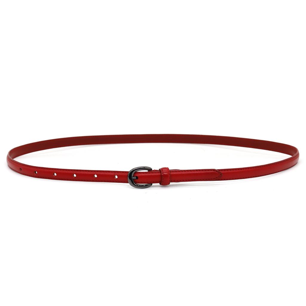 Pásek Dámský Ležérní Business Módní Kožený Jednoduchá Dekorace Tenký Pásek Niche Trend První Vrstva Hovězí Kůže Pásek