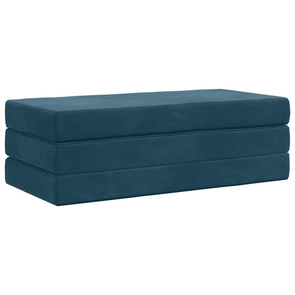 Folding Sofa Bed 120 x 67 x 45 cm Blue