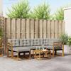 Outdoor Sofa Set with Cushions 7 Pcs Natural and Light Grey
