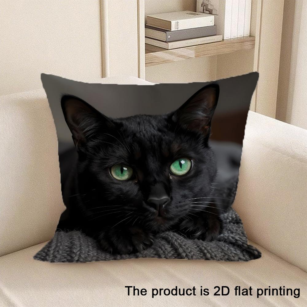 1pc Adorable Pet Themed 2D Flat Printed Pillowcases Sofa cushion cover home bedroom room decoration