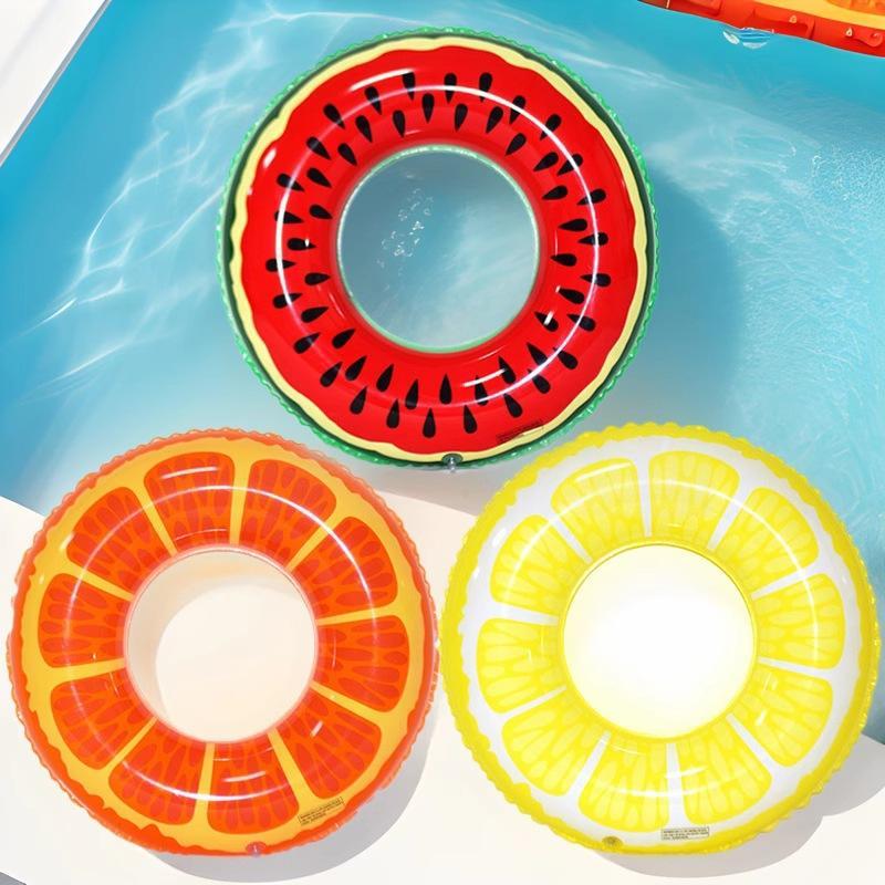 1Pcs Pool Float Fruit Inflatable Swim Ring Orange Tube Durable Pvc Float For Beach Lake Party Summer