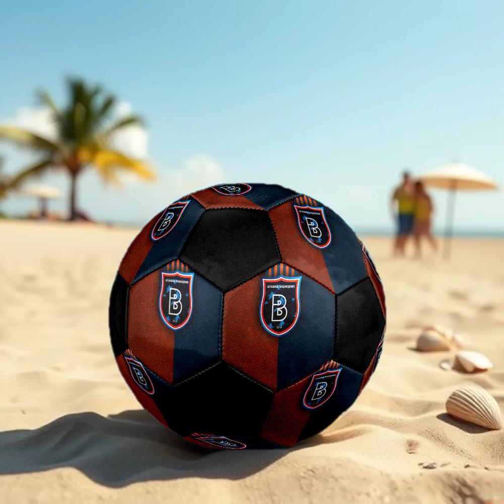 Ballon de Football Başakşehir d'Istanbul Coloré Tous Âges Cousu à la Machine PVC Prêt pour la Compétition Durable Haut Rebond.TAILLE5