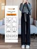 Women's Chenille Wide-Leg Pants - New 2025 Spring & Autumn Collection, Small Size, European Cotton Velvet, Fleece-Lined, Casual Straight-Leg Design.