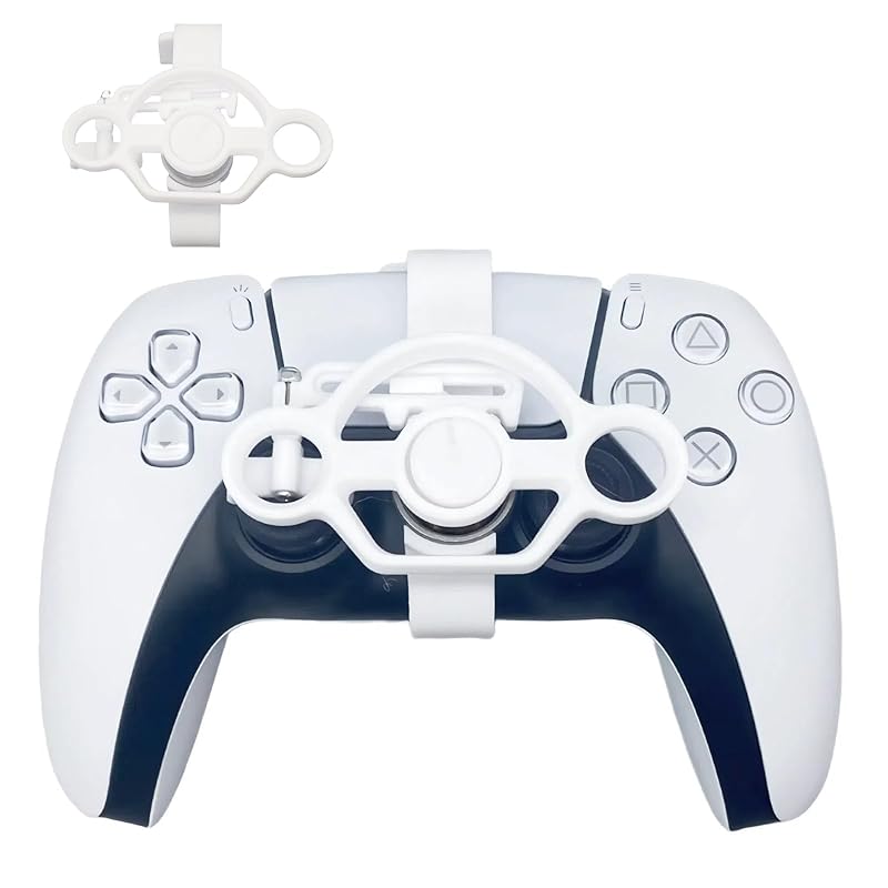 CHOWONE Mini Steering Wheel for PS5 Game Controller Remote Control Accessory for PS5 Racing Games Controller Steering Wheel Attachment PS Controller