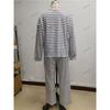 Women's 2Pcs Striped Casual Tracksuit Loose Long Sleeve Top + Wide Leg Pants Set