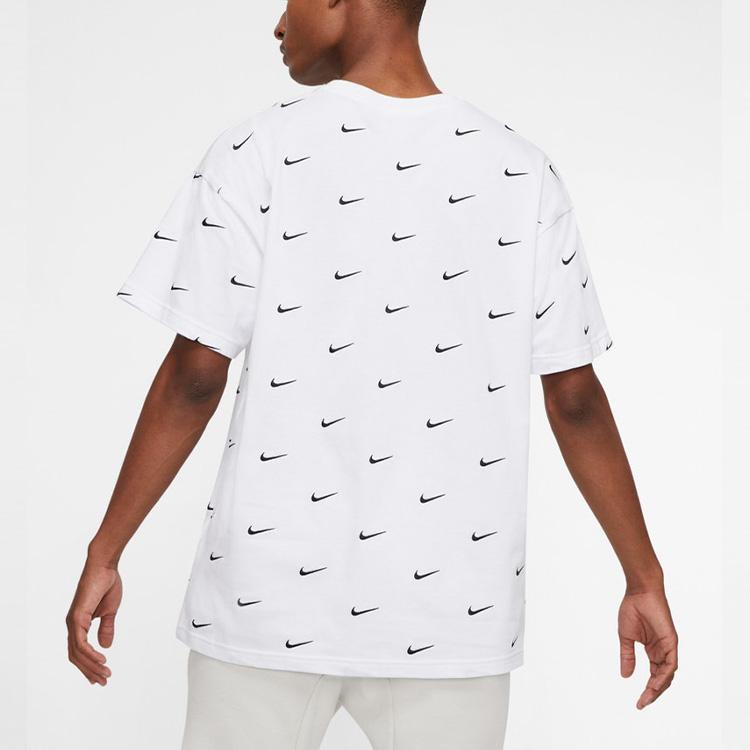 Nike All Over Swoosh Logo T-Shirt White Men Streetwear CK4094-100