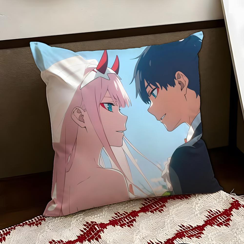 DDARLING in the FFRANXX Anime Cushion Cover Reversible Soft Durable Pillow Cover Home  Car MultiScene Use for Daily Comfort