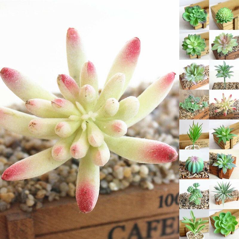 Artificial Flower Succulent Floral Mini Fake Diy Faux Plant Foliage Decor Garden