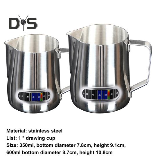 Temperature Sense Milk Frothing Pitcher Large Capacity Stainless Steel Food-grade Milk Latte Cup