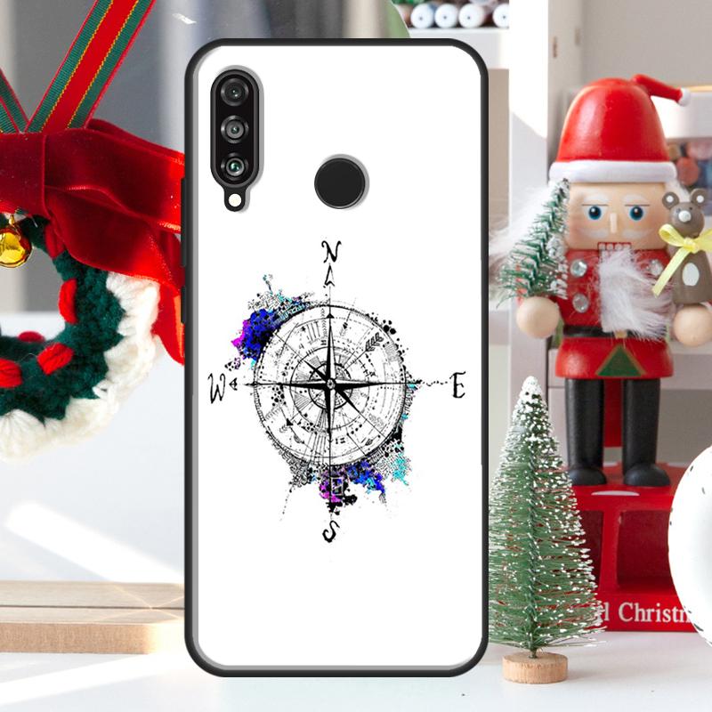 Weltkarte Kompass Nautisches Etui Für Huawei Honor 50 70 X7 X8 X9 P50 P30 Pro P20 P40 Lite Nova 9 P Smart 2019 Hülle