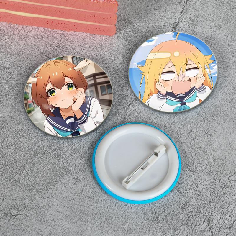 32/44/58MM My Deer Friend Nokotan Anime Pins Cute Cartoon Badge Handmade Tinplate Brooches Breastpin for Backpack Clothes Gift Accessory