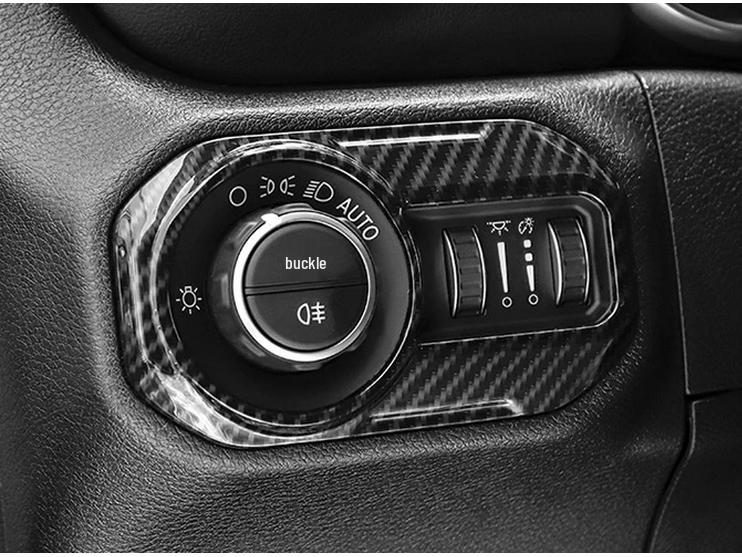 Wrangler JL/JLU 2018-2023 Headlight Switch Panel Sticker: Center Console Decoration.
