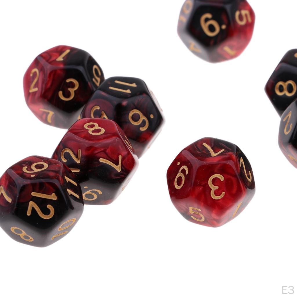 10 Count D12 Multi-Faceted Dice for Play