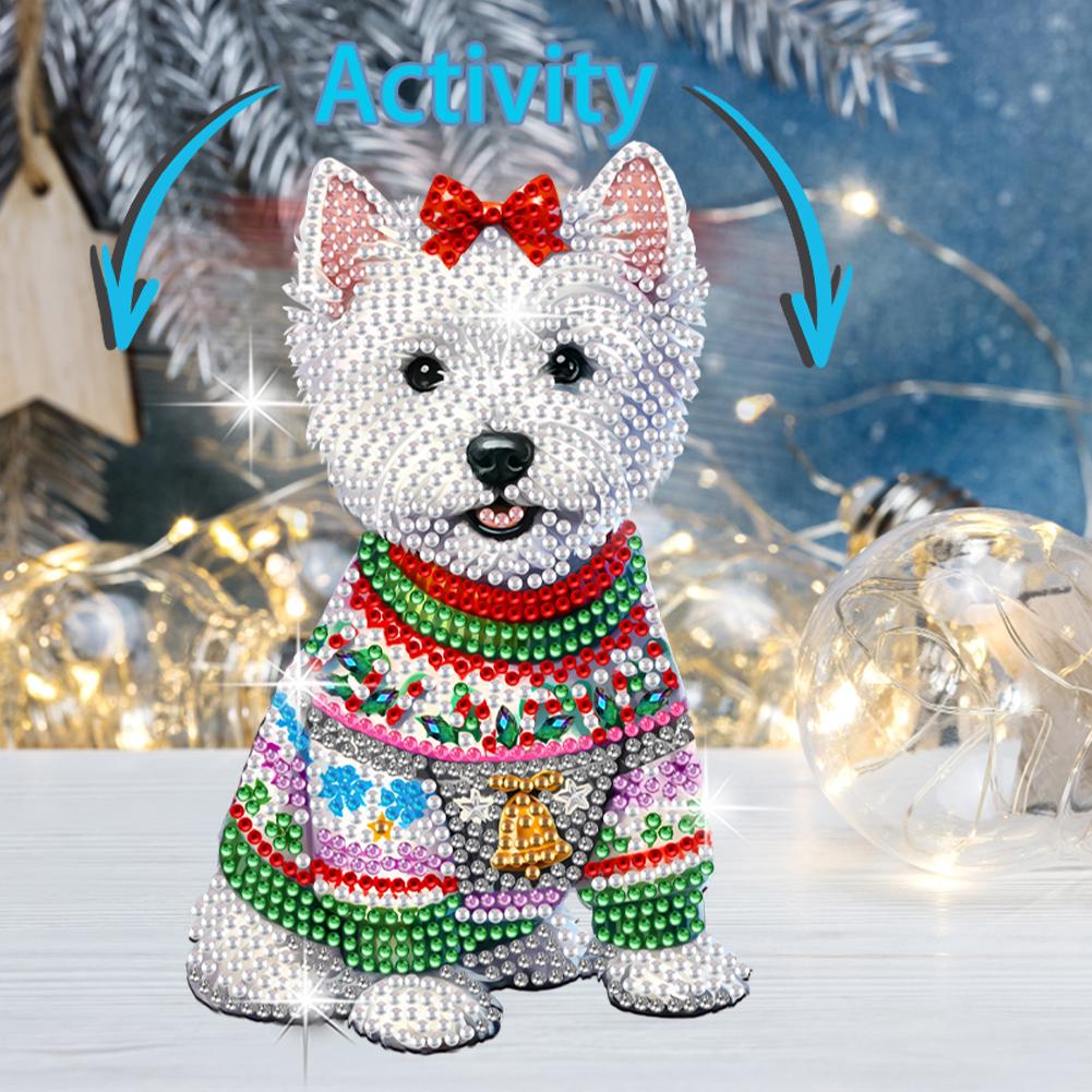 Xmas Acrylic Shaking Head Orange Cat 5D DIY Diamond Art Tabletop Decorations Diamond Painting Desktop Decors for Adults Beginner