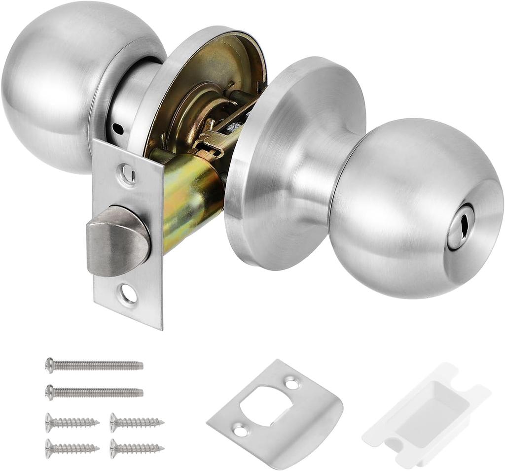Door Handle with Lock, Reversible Door Handles, Privacy Door Lever, Internal Door Handle Knob Sets, Security Door Lock Set, Entry Door Lever with Keys