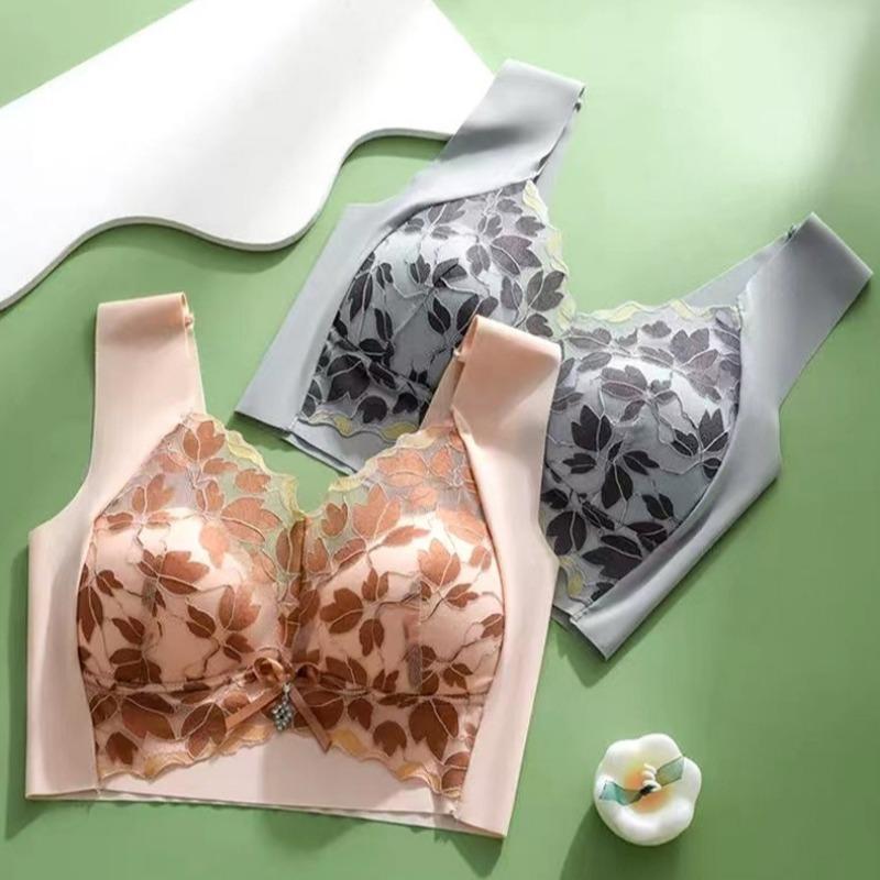 Bügelloser Push-up-BH mit Spitze am Rücken, Vollschale, Übergröße, Stützt seitliches Brustgewebe, Atmungsaktive dünne Schale, Schlankes Design