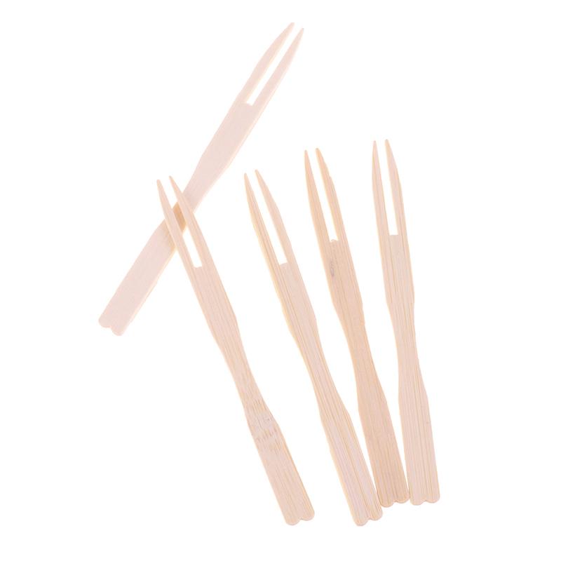 80/100PCS Disposable Catering Forks Fruit Stick Finger Food Pick Aperitif Picks Cute Dessert Party Fork Lunch
