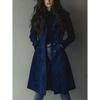2026 High-Quality Women's Fall/Winter Coat with Turn-Down Collar and Suede Fabric, Long Trench Coat