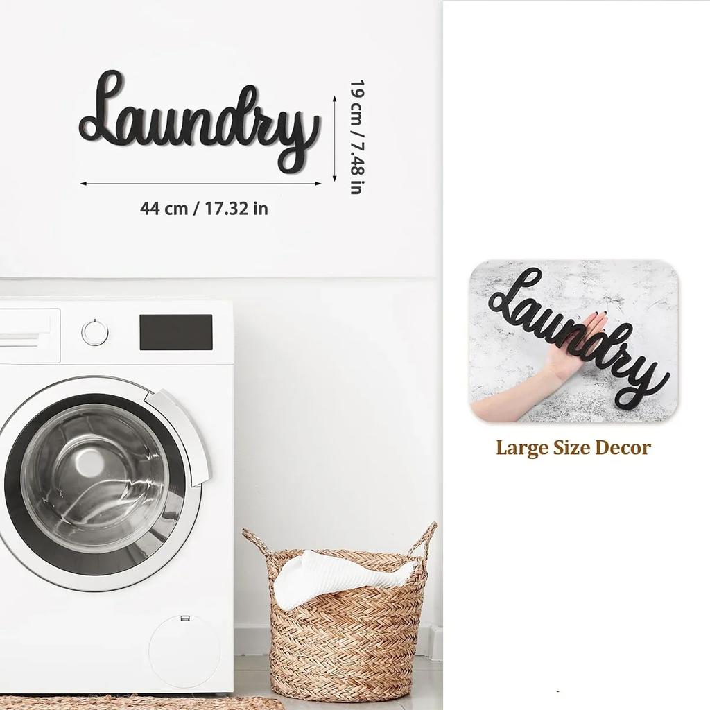 Vintage Farmhouse Laundry Sign: Metal Wall Art for Charming Laundry Room.Vintage Farmhouse for Rustic Décor.Vintage Farmhouse