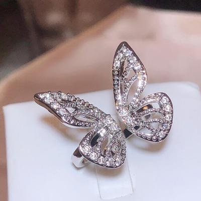 Exquisite Ring for Women Butterfly Shaped Ring Jewelry High Quality Butterfly Jewelry  Anniversary Gift Jewelry Ring with Adjustable Opening.