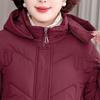 Plus Size XL-5XL Middle Age Woman Winter Coats Hooded Elegant Loose Thick Warm Embroidery Parkas Female Jacket