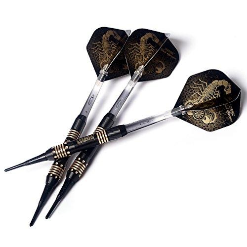 Black Scorpion CUESOUL 16g Brass Soft Tip Darts (Set of 3), Stylish Scorpion Design (HX-ST-B2303)
