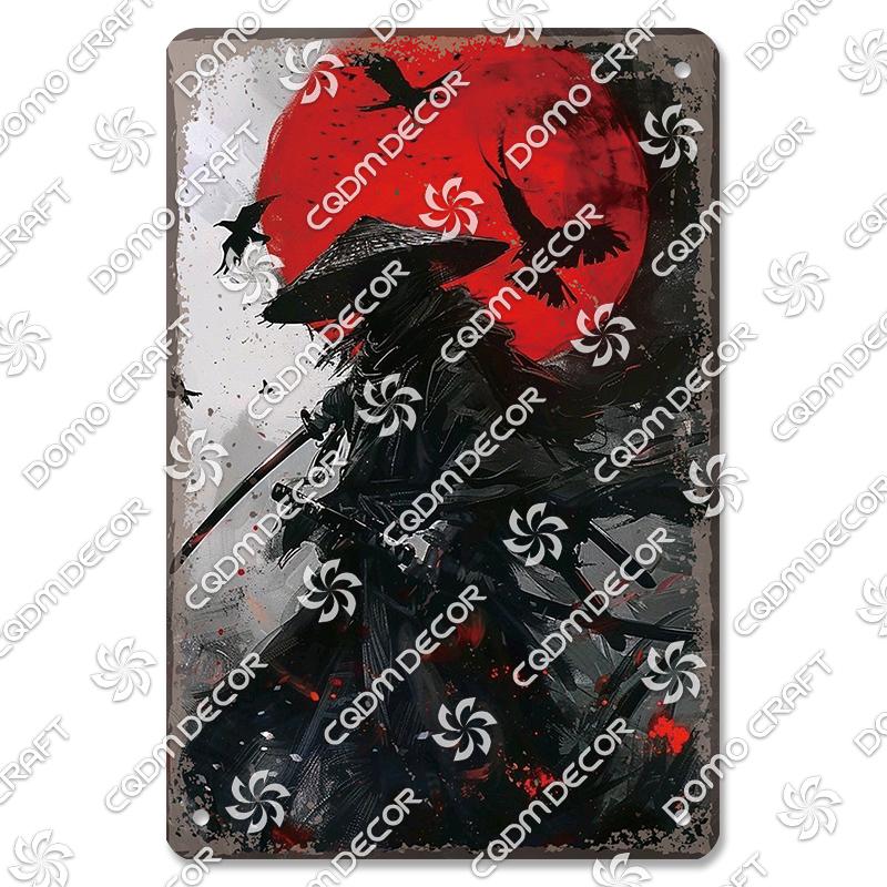 Retro Japanischer Stil Poster Metall Blechschilder Kimono Schönheiten Japanischer Samurai Vintage Metallplatte Wanddeko Club Bar Man Cave