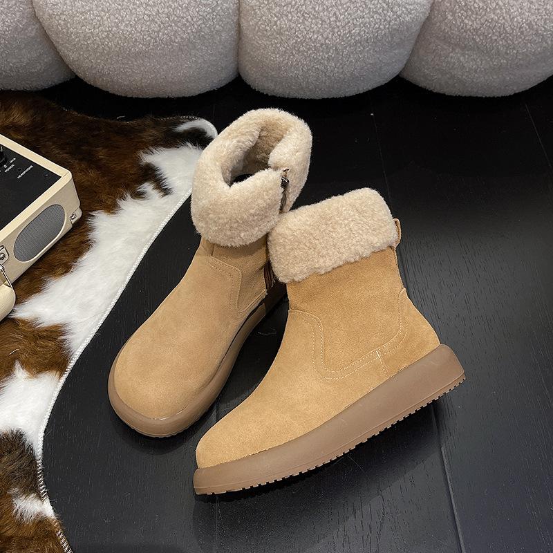 

Жіночі м які еластичні зимові теплі холодні стьобані снігові чоботи на товстій підошві, нековзні, зносостійкі, для активного відпочинку на природі, спортивні бавовняні чоботи 40