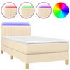 Maison Exclusive - Sommier à lattes de lit avec matelas LED Crème 80x200 cm Tissu
