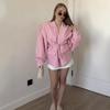 Women's Fashion Padded Shoulder Suit Jacket with Tie-Waist