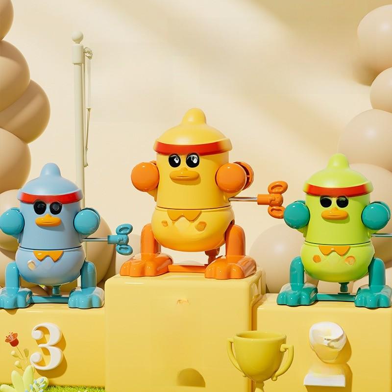 Kids Toy Mechanical Flip Duck With Linking Chain For Preschool Play And Learning