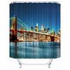 New York City Skyline Building Night View Shower Curtain Modern Bathroom Curtain Polyester Fabric Bath Curtain With Hooks
