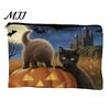 Durable Halloween Bag Storage Bag, with Pattern Printed, Smooth Zipper Tight Sealing Canvas Makeup Large Capacity Travel Cosmetic Pouch Small Object