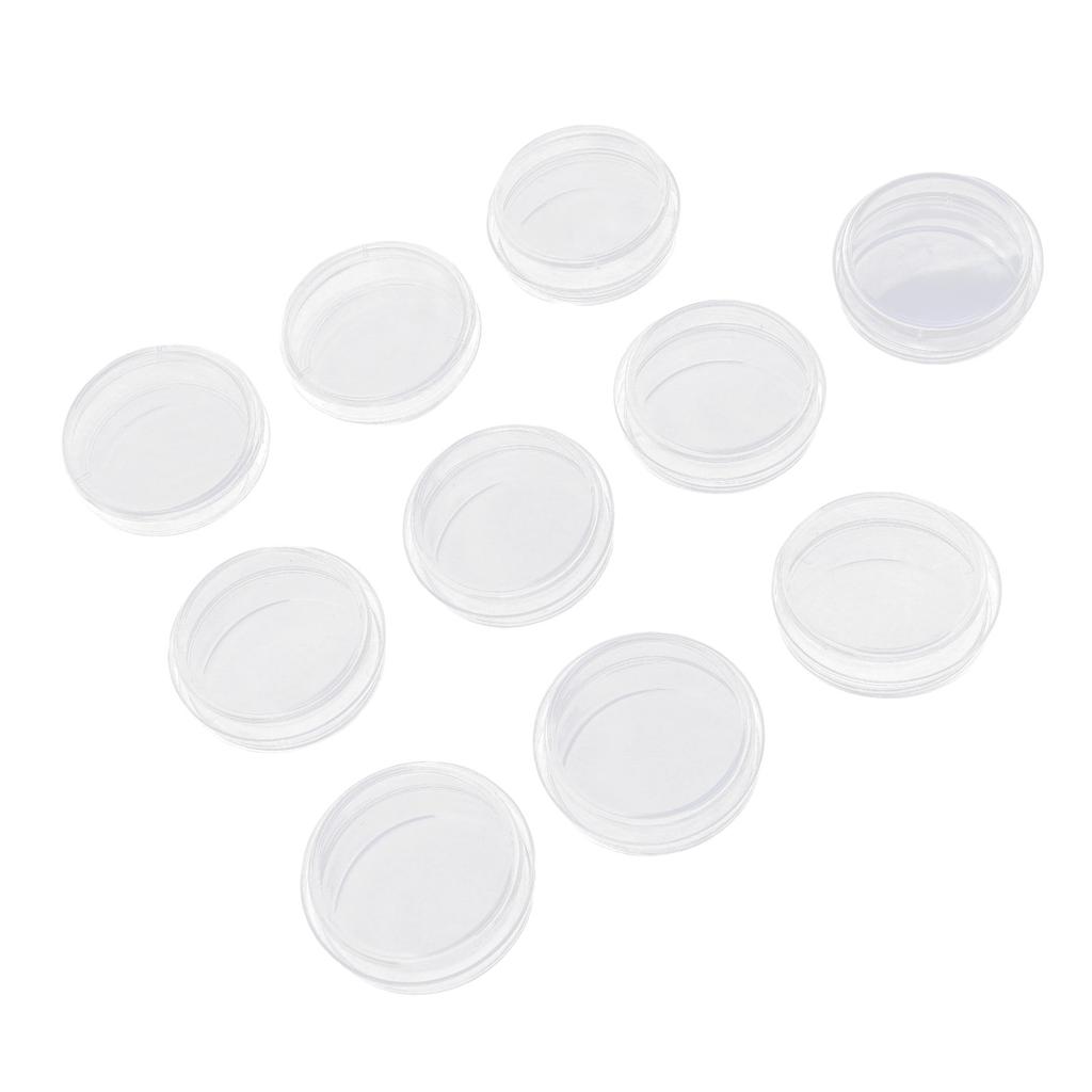 10 stycken petriskålar med lock Genomskinlig plastodlingsskål för laboratorium Skola Vetenskapsprojekt 35 mm diameter 10 mm