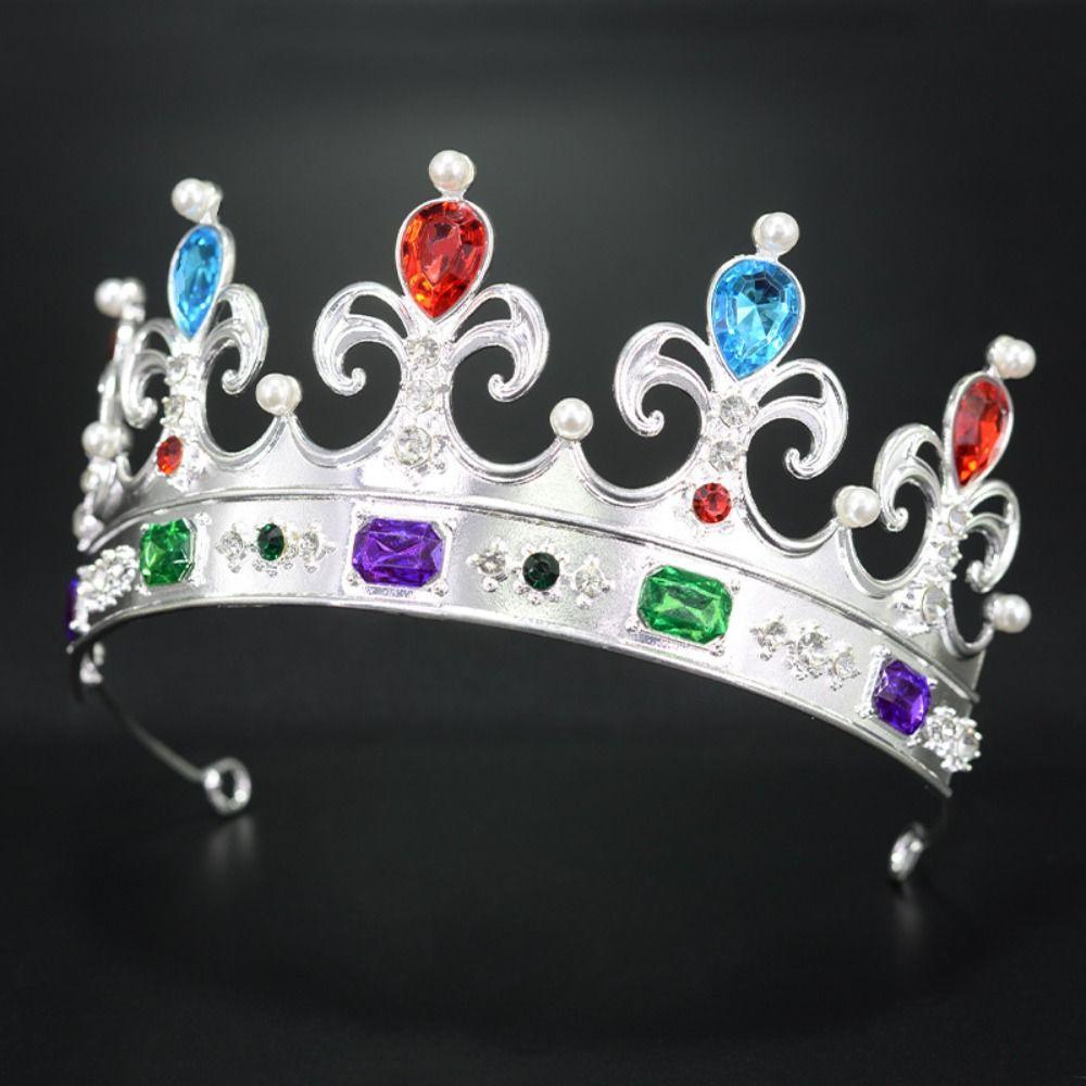 Glänzende Zink Zinklegierung Prinzessinnenkrone Elegantes Braut-Kopfschmuck Trendige Mädchen Party Stirnbänder Frauen Mann