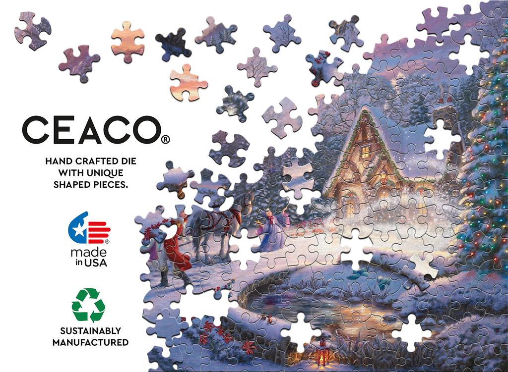 Ceaco Thomas Kinkade Disney Holiday Cinderella Bring Home the Tree 1000-teiliges Puzzle - - - - -