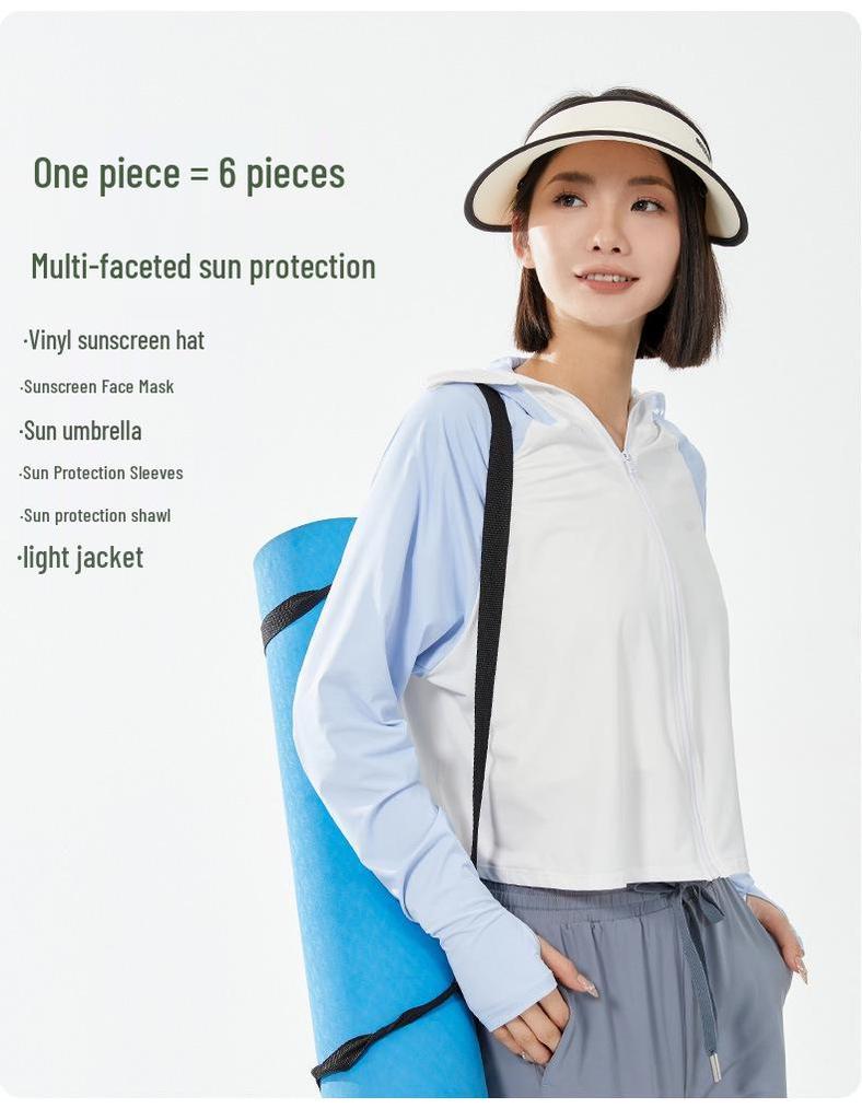 Women's UPF 50+ Sun Protection Cape - Breathable, Black Brim for UV Defense