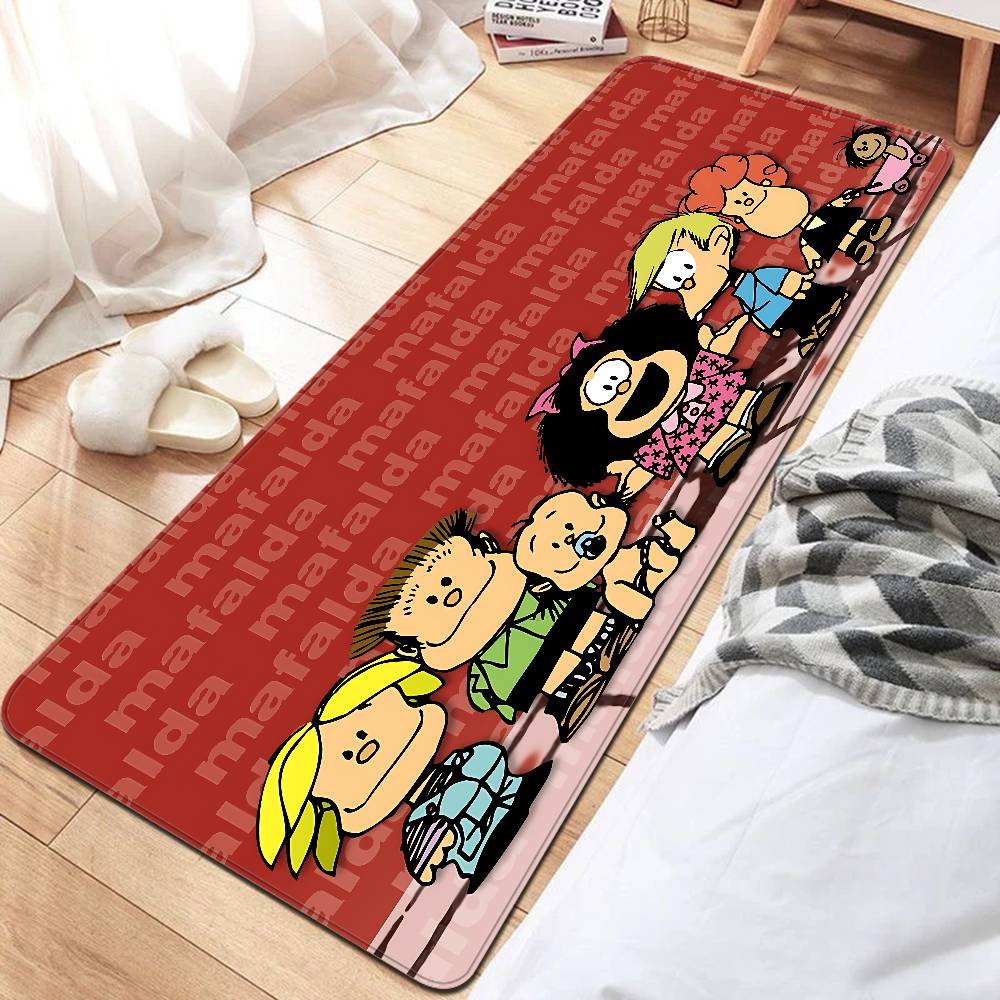 M-Mafalda Girl Floor Mat INS Style Soft Bedroom Floor House Laundry Room Mat Anti-skid Bedside Area Rugs