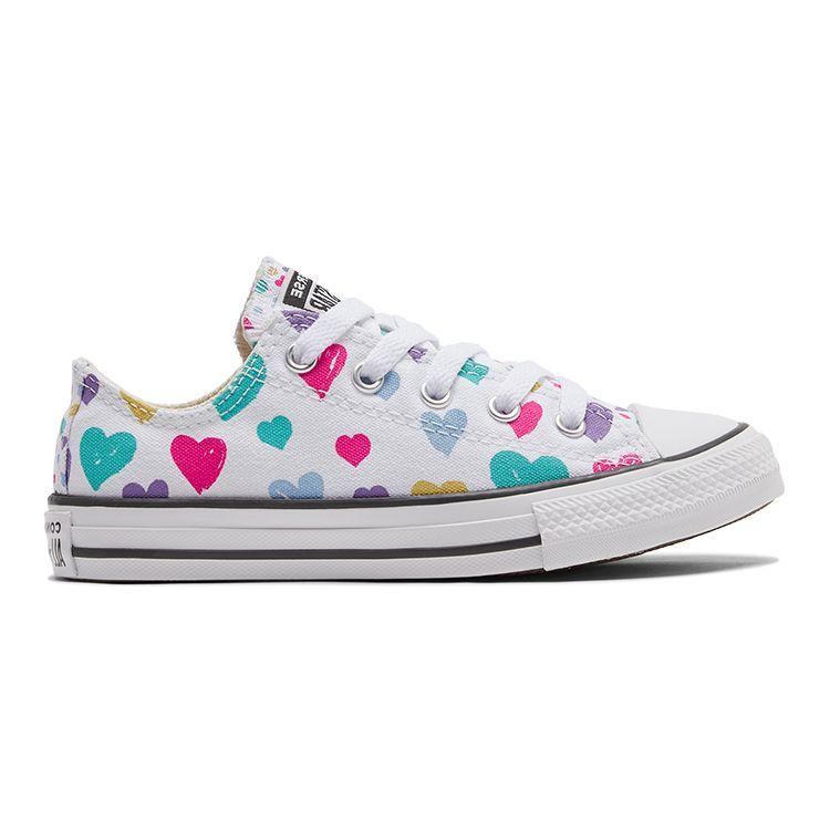 Converse Chuck Taylor All Star Canvas Fashion Comfortable Durable Low Top Kids Canvas Shoes Kids sneaker White Purple Multicolor 671609C