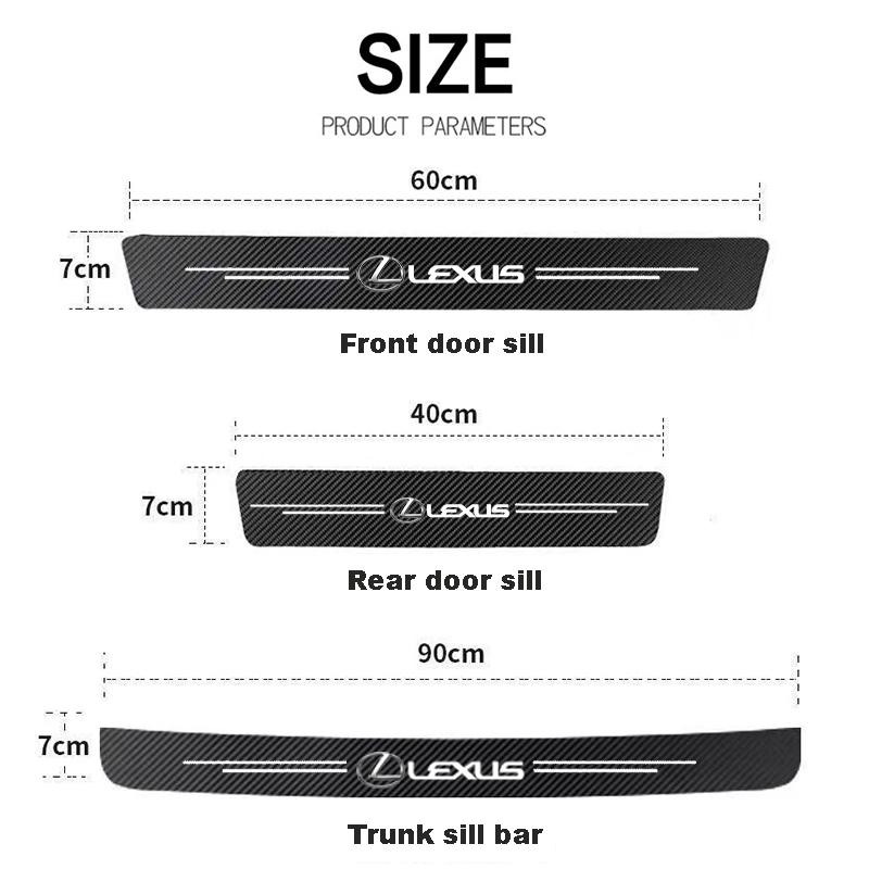 Carbon Fiber Car Door Sill Threshold Anti Protective Stickers Decals For Lexus F SPORT IS250 IS200 CT200h GS300 LS430 RX450h LBX