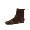 Fashion 2025 NEW Autumn Women Boots Kid Suede Women Shoes Square Toe Chunky Heel Concise Western Chelsea Boots Modern Boots Ladies Shoes