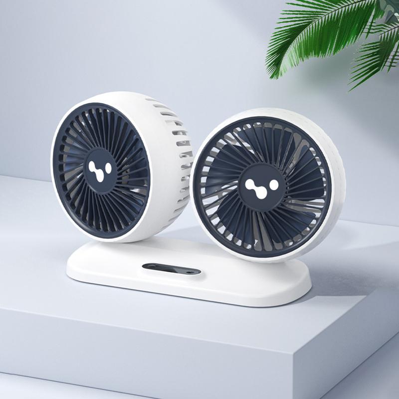 12V 24V Car Fan 360Degree Two-key Switch Independent Separatio Air Cool Vehicle Double-Head Rotating Electric Fan Car Appliances
