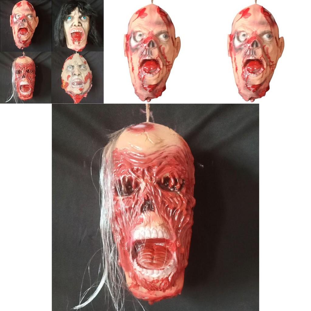 Gruselige Geisterkopf Hängedekoration für Halloween Spukhaus-Aufbau