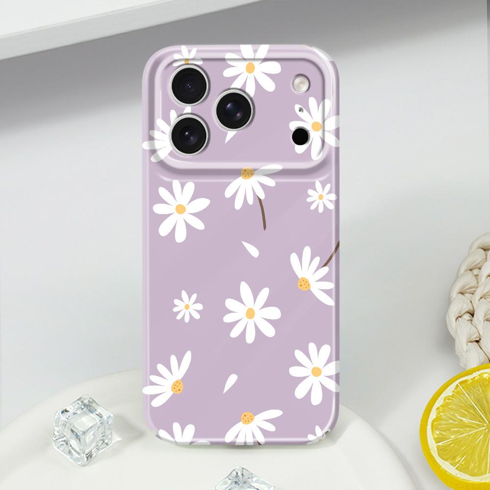 Coque de téléphone simple Marguerite pour iPhone 17 Air 16 16E 15 14 Plus Pro Max Film Coque Rigide
