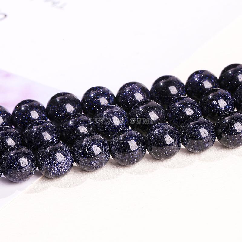 Blue Sandstone Beads for DIY Bracelets - Starry Sky Wishing Stone Accessories
